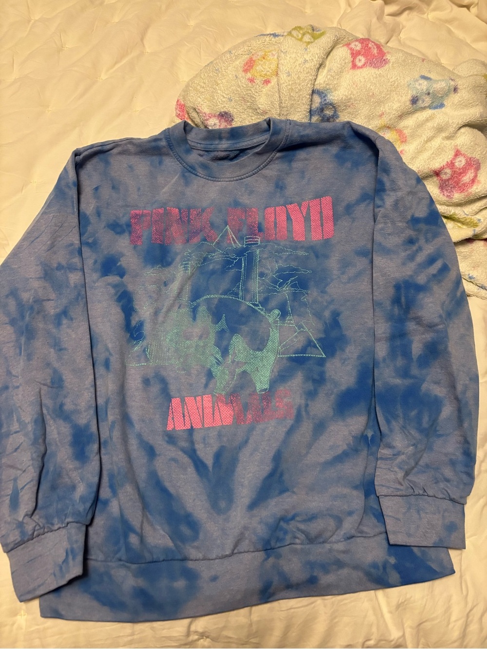 Pink Floyd Blue Tie-Dye Crewneck Sweatshirt